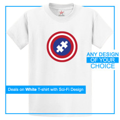 Personalised White Tee With Your Own Sci-Fi Design Print On Front